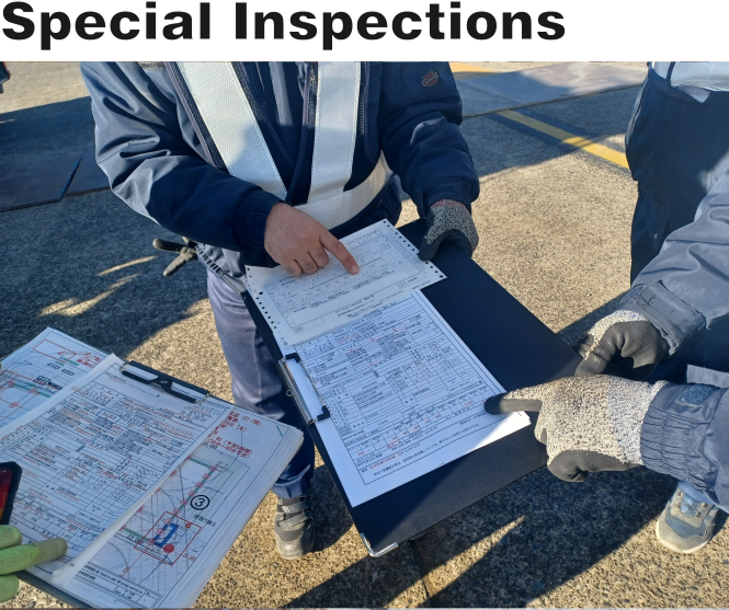 special inspection in a construction site in Okinawa Japan